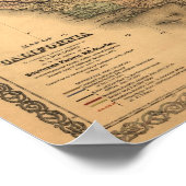 Poster Carte vintage 1876 Californie (Coin)