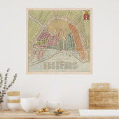 Poster Carte vintage Amsterdam (1835) (Cuisine)