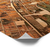 Poster Carte vintage Boston Massachusetts, Boston Ma Us (Coin)