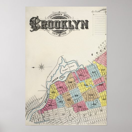 Poster Carte vintage Brooklyn (Devant)