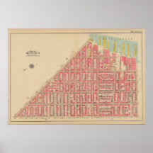 Carte vintage Brooklyn | George Washington Bromley