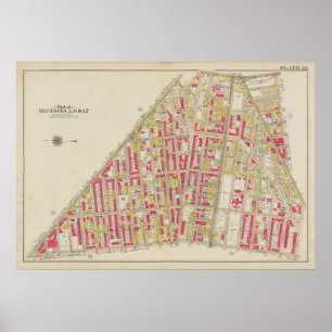 Poster Carte vintage Brooklyn George Washington Bromley