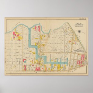 Poster Carte vintage Brooklyn George Washington Bromley