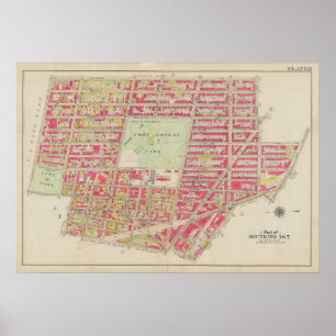Poster Carte vintage Brooklyn George Washington Bromley