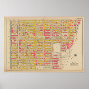 Poster Carte vintage Brooklyn George Washington Bromley
