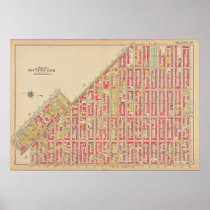 Poster Carte vintage Brooklyn George Washington Bromley