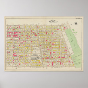 Poster Carte vintage Brooklyn George Washington Bromley
