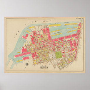 Poster Carte vintage Brooklyn George Washington Bromley