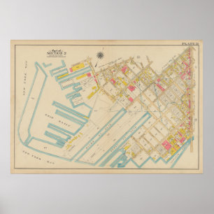 Poster Carte vintage Brooklyn George Washington Bromley