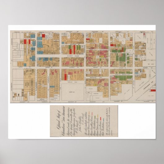 Poster Carte vintage Chinatown San Francisco 1885 (Devant)