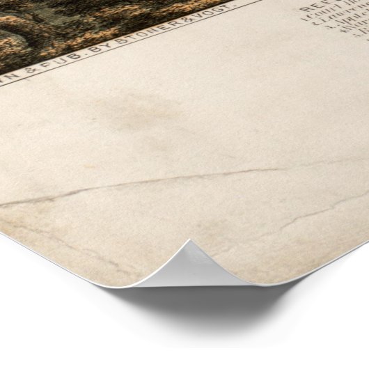 Poster Carte vintage d'Appleton WI (1874) (Coin)