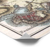 Poster Carte vintage d'Athènes (1784) (Coin)