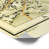 Poster Carte vintage d'Athènes Grèce (1894) (Coin)