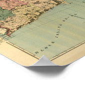 Poster Carte vintage de 1880 Rhode Island (Coin)