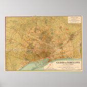 Poster Carte vintage de Barcelone Espagne (1919) (Devant)