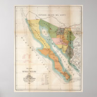 Carte vintage de Basse-Californie (1908)