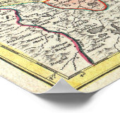 Poster Carte vintage de Bavière Allemagne (1728) (Coin)