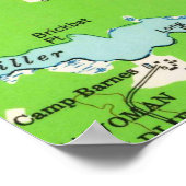 Poster Carte vintage de Bethany Beach Delaware (1954) (Coin)