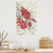 Poster Carte vintage de Boise Idaho (1954) (Cuisine)