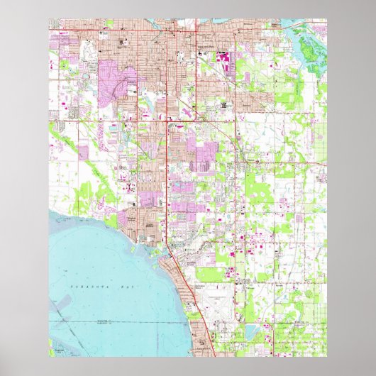 Poster Carte vintage de Bradenton Florida (1964) (Devant)