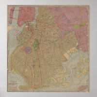 Carte vintage de Brooklyn NY (1911)