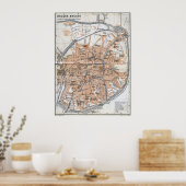 Poster Carte vintage de Bruges (1905) (Cuisine)