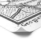 Poster Carte vintage de Bruxelles Belgique (1905) (Coin)