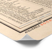 Poster Carte vintage de Bucarest Roumanie (1911) (Coin)