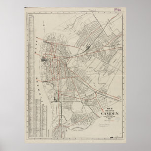 Poster Carte vintage de Camden NJ (1921)