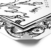 Poster Carte vintage de Cape Cod BW (Coin)