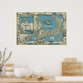 Poster Carte vintage de Cape Cod, Massachusetts (Cuisine)