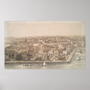 Poster Carte vintage de Charleston SC (1851)