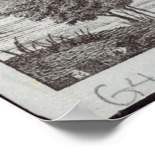 Poster Carte vintage de Cincinnati Ohio (Coin)