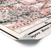 Poster Carte vintage de Copenhague Danemark (1888) (Coin)