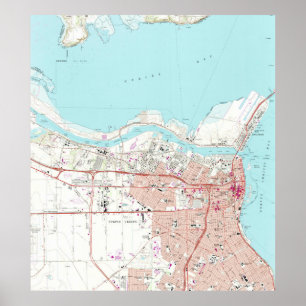 Poster Carte vintage de Corpus Christi Texas (1968)