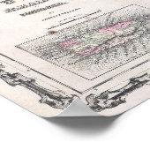 Poster Carte vintage de Cuba (1861) (Coin)