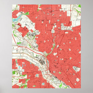 Poster Carte vintage de Dallas le Texas (1958) 2