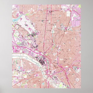 Poster Carte vintage de Dallas Texas (1958)