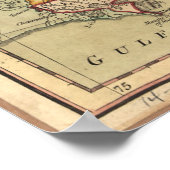 Poster Carte vintage de découverte des Amériques (1771) (Coin)