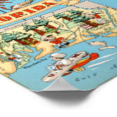 Poster Carte vintage de Floride (Coin)