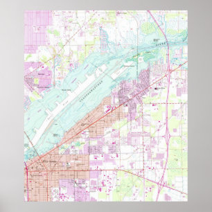 Poster Carte vintage de Fort Myers Floride (1958)