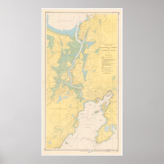 Poster Carte vintage de Gloucester MA (1949) (Devant)