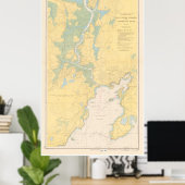 Poster Carte vintage de Gloucester MA (1949) (Bureau à domicile)