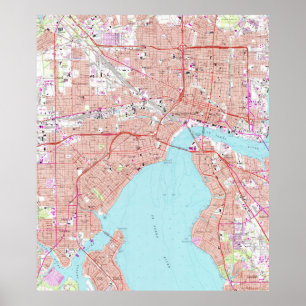 Poster Carte vintage de Jacksonville Florida (1964)