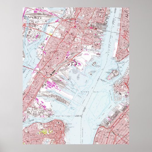 Poster Carte vintage de Jersey City NJ (1967) (Devant)