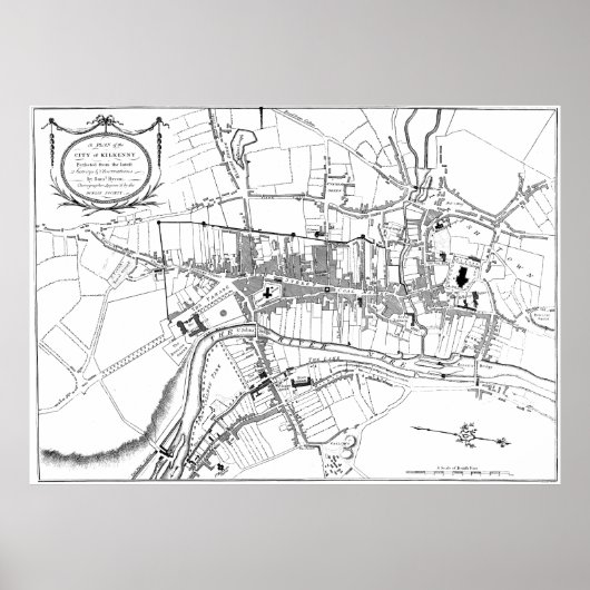 Poster Carte vintage de Kilkenny Irlande (1780) (Devant)