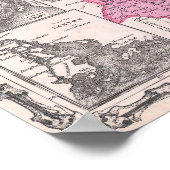 Poster Carte vintage de la Chine (1862) (Coin)