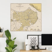 Poster Carte vintage de La Havane Cuba (1905) (Bureau à domicile)