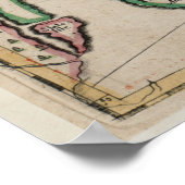 Poster Carte vintage de la Nouvelle-Angleterre (1675) (Coin)