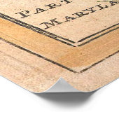 Poster Carte vintage de la Nouvelle-Angleterre (1729) (Coin)